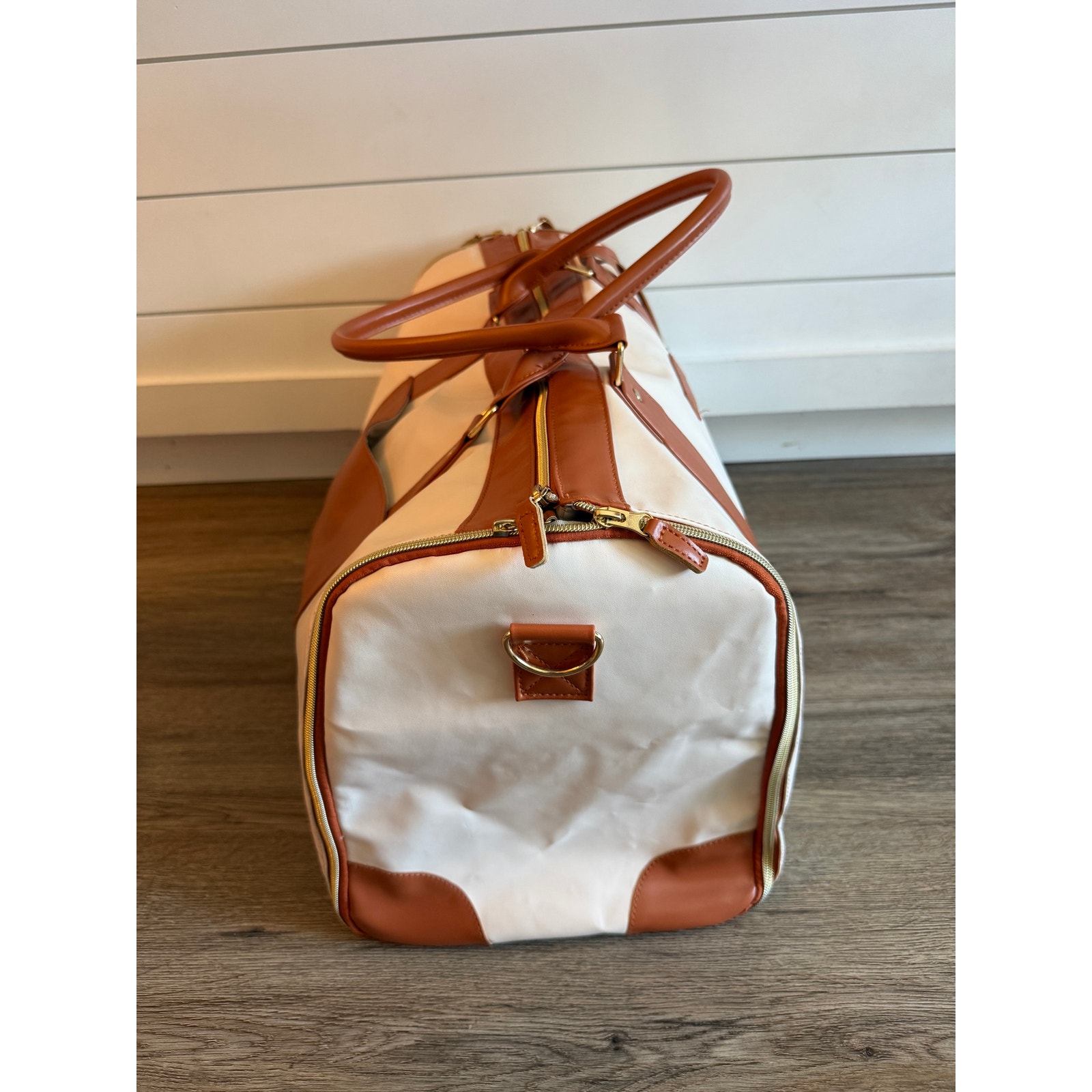 Jennibag Vegan Leather Weekender Carry On Tote Brown — image 5 of 7